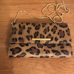 Ralph Lauren Leopard Print Leather Crossbody Bag
